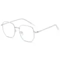 Metal anti-blue light glasses frame irregular stylish optical eyewear for women and men - Silver