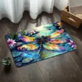 Absorbent diatomite bath mat with colorful watercolor dragonfly print for home bathroom and floor. - 40*60cm / American Dragonfly - 2