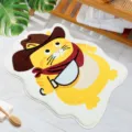 Gros plan sur le tapis moelleux en peluche motif chat, texture douce et design créatif. - 50*60cm / Chat
