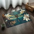 Vintage dragonfly and lily floor mat, anti-slip soft bathroom rug for home decor use. - 40*60cm / American Dragonfly - 3