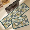 Set di tappeti da cucina geometrici antiscivolo ed altamente assorbenti per uso domestico. - 40x60cm (Velluto di Cristallo) / Bassotto americano —— 1
