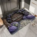 Alfombrilla de diatomita 3D con impresión Welcome, felpudo absorbente antideslizante. - 40*60cm (tierra de diatomeas gen 2) / Árboles de glicinas