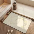 Vista detallada de alfombrilla de baño de tierra de diatomeas de lujo con diseño dorado. - 40*60cm / Lujo ligero francés — 1
