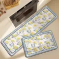 Set tappeti da cucina, passatoia lunga e tappetino assorbente antiscivolo con stampa floreale. - 40x60cm (Velluto di Cristallo) / Bassotti americani - 3