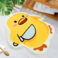 Tapis mignon en peluche douce en forme de canard jaune et d'œuf au plat antidérapant - 50*60cm / Canard