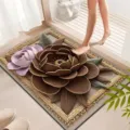3D floral bath mat, absorbent crystal velvet floor rug, anti-slip mat for bathroom and door. - Chinese Classical - 7