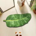 Green leaf diatomaceous earth soft floor mat for bathroom, absorbent anti-slip accent rug. - 40*60cm (Diatomaceous Mud) / Moonlight over Lotus Pond - 4