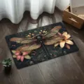 Tappeto antiscivolo assorbente libellula, tappeto da bagno cucina con stampa floreale vintage. - Farfalle svolazzanti - 13