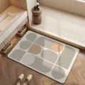 Tapis de bain absorbant en terre de diatomée avec motif géométrique abstrait pour salle de bain. - Luxe léger à la française — 7