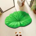 Leaf Shape Diatomaceous Earth Bath Mat Absorbent Quick Drying Non Slip Floor Rugs - Lotus Pond - -11