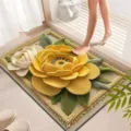 3D floral bath mat, absorbent non-slip floor carpet for bathroom, cozy home decor rug. - 40*60cm (Crystal Velvet) / Chinese Classical - 2