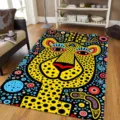 Large abstract leopard print rug, soft crystal velvet carpet for living room decor - Visual Series - 7