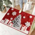 Kerst kristal fluwelen deurmat feestelijke vakantie entree vloermat met mooie 3D boom - 40*60cm / Kerststijl 4