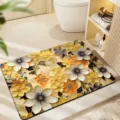 American floral diatomaceous earth bath mat, absorbent anti-slip floor mat for bathroom. - American Floral 2 / 40x60cm