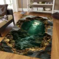 Tapis de sol en velours cristal motif cascade de forêt 3D pour salon décoration maison. - 40*60 cm (Velours de cristal) / Série visuelle — 2