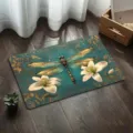 Tappeto antiscivolo vintage con libellula e giglio per decorazione bagno e cucina di casa. - Libellula americana - 5