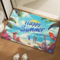 Summer beach doormat detail view, absorbent diatomaceous earth mat for entryway and bathroom. - Beach Flip-Flops 4 / 40x60cm
