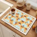 Diatomeeën aardingsdroogmat keuken koffiezetapparaat aanrecht beschermer scène detail - Grensoverschrijdend ruitpatroon-11
