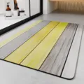 Minimalist wood grain pattern bath mat, absorbent quick-drying floor mat for bathroom doorway. - 40*60cm (Diatomaceous Mud) / Faux Wood Grain - 3
