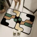 Abstrakte geometrische Dopamin-Farbblock saugfähige rutschfeste Fußmatte für Badezimmertür - 30*40cm / Stil-9