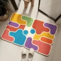 Bunte Puzzle-Dopamin-Fußmatte Detailansicht, saugfähig und rutschfest für Zuhause. - 30*40cm / Stil-10