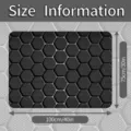 Car trunk storage mat with 3D honeycomb pattern anti slip crystal velvet size 100x75cm - Black Hexagon / 100x75cm