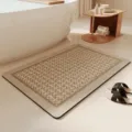 Absorbent bath mat with woven texture detail, non-slip bathroom floor rug for fast drying. - 40*60cm (Diatomaceous Mud) / Simple Stripes - 9