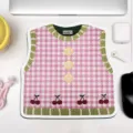 Tappetino per mouse in stile maglione lavorato a maglia rosa con stampa ciliegia. - Ciliegia Quadri Verde Rosa