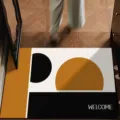 Modern geometric diatom mud floor mat, anti-slip entrance door mat with welcome print. - Modern Minimalist Style - 10