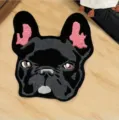 Niedlicher Französische Bulldogge geformter flauschiger Teppich für Wohnzimmer Schlafzimmer - Bunte Französische Bulldogge / 40*60cm