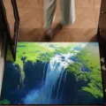 3D Wasserfall Fußmatte, Saugfähige Anti-Rutsch Eingangsmatte für Bad und Flur Dekor - 40*60cm / 3D-Optik - 6