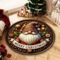 Alfombra redonda de terciopelo cristal de Navidad detalle, decoración festiva para suelo - Navidad - 5