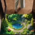3D Landschaft Fußmatte rutschfest saugfähig Kristall Samt Flur Teppich Eingangsbereich - 40*60cm / 3D-Optik - 7