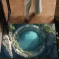 Kristall-Samt Saugfährige Fußmatte mit 3D Natur-Dolinenmotiv für Flur und Badezimmer. - 40*60cm / 3D-Optik - 8