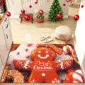 Tappeto natalizio omino di pan di zenzero assorbente antiscivolo decorazione per la casa - 40*60cm (Velluto di Cristallo) / Serie natalizia —— 12