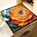 Washing machine top cover mat, floral diatomaceous earth dustproof pad for home use. - Flowers in Bloom —— 11