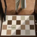Modern geometric checkered doormat, absorbent diatom mud floor mat for home entrance hallway. - Modern Minimalist Style - 14