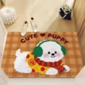 Felpudo perrito tierno alfombrilla antideslizante variante amarilla diseño de perro. - Animal Lindo 11