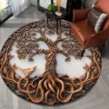 Round 3D tree crystal velvet rug, stylish floor mat for living room and bedroom decor. - 40x40cm (Crystal Velvet) / Big Tree 4