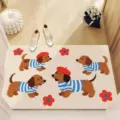 Alfombrilla de entrada de perro salchicha con diseño bonito, felpudo antideslizante para pasillo. - Animal Lindo 12