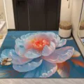 Luxury large floral crystal velvet entry floor mat detail showcasing absorbent and non-slip surface. - 40*60cm (Crystal Velvet) / Luxury Large Flowers - 2