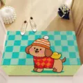 Felpudo rizado con lindo diseño de caniche, alfombra antideslizante para entrada y pasillo. - Animal Lindo 13