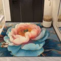 Luxury crystal velvet entry doormat with large peony flower design, soft and absorbent. - Luxury Large Flowers - 5