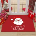 Tappeto natalizio rosso antiscivolo zerbino Babbo Natale ingresso casa decorazione festa - 40*60cm (Velluto di Cristallo) / Serie di Natale - 18