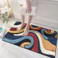 Colorful 3D visual velvet absorbent bath mat, anti-slip floor rug for bathroom and shower. - Visual 3D Fleece - 12