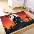 Halloween haunted house non-slip door mat crystal velvet water absorbing bathroom rug - Halloween —— 17