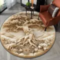 Ronde 3D visuele boom kristal fluweel vloermat woonkamer slaapkamer tapijt variant - Grote boom - 12