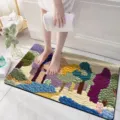 3d velvet absorbent bath mat diatomaceous earth anti slip floor mat for bathroom hallway - 3D Visual Velvet——16