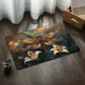 Tappeto antiscivolo assorbente con motivo libellula giglio stile americano per cucina - Libellula americana - 6