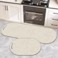 Korean minimalist kitchen floor mat set, oval shape, absorbent and non-slip design details. - 40*60cm (Diatomaceous Mud) / Korean Minimalist Style 5